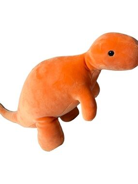 Orange Plush Dino with Crown Logo Tag